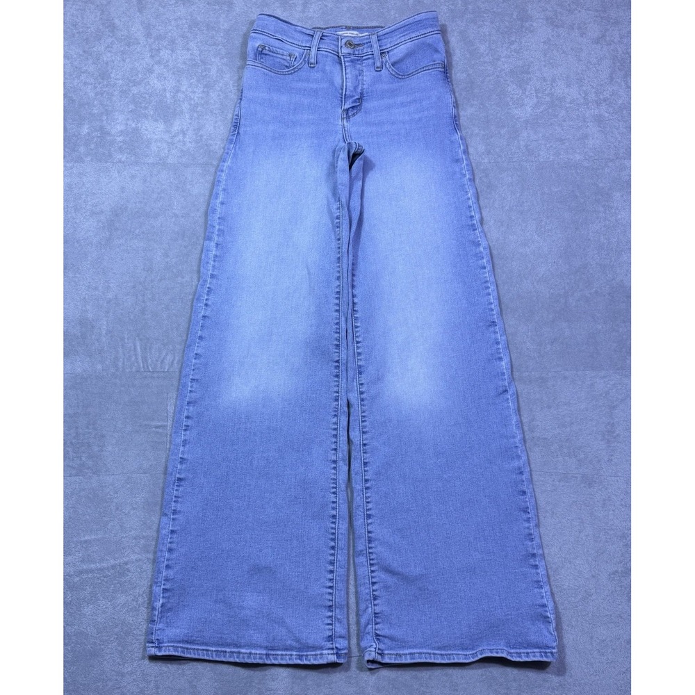 Levis Jeans Womens 25x31 318 Shaping Wide Leg Jean Stretch Hippie Boho USA